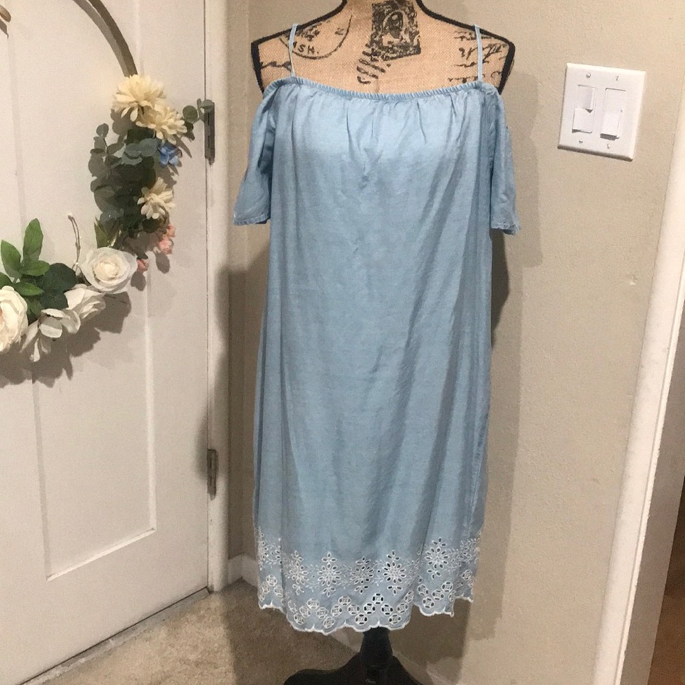 Old Navy Light Blue cold shoulder dress
